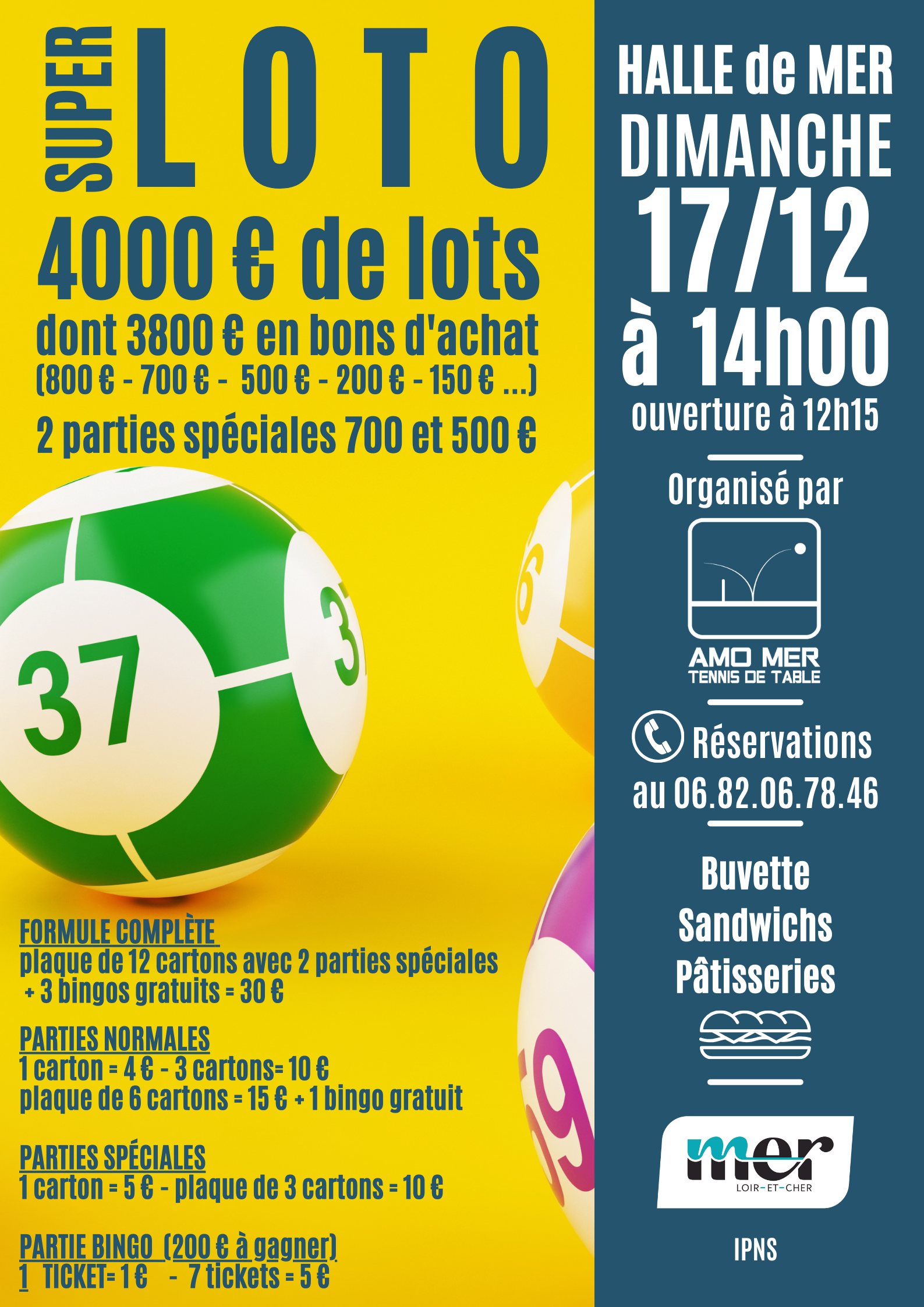 Loto décembre 2023 - A.M.O. MER Tennis de Table